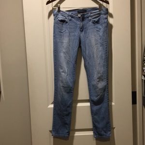 Flying Monkey womens Platinum stonewashed faded design Jeans Size 25